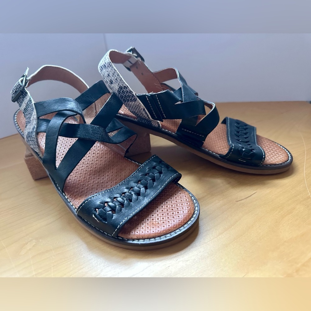 Casta Black and Snakeskin Women's Sandals